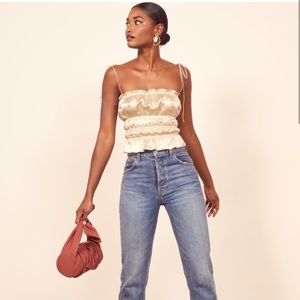 NWT Reformation Viviana Top in Ivory